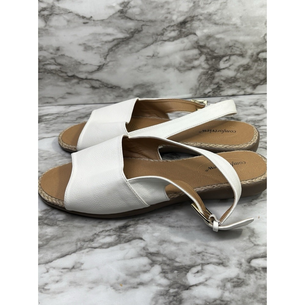 Comfortview Adele White Slingback Espadrille Sand… - image 3